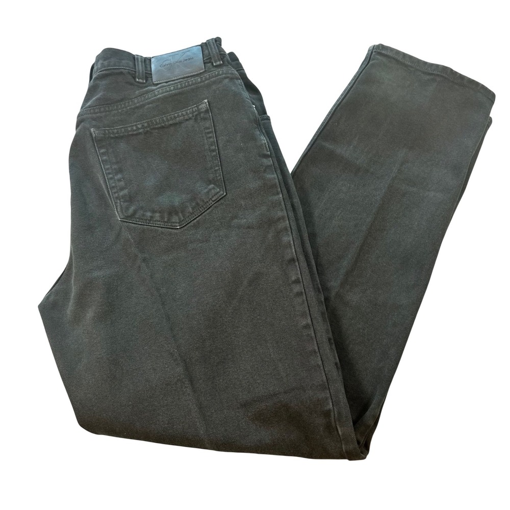 Calvin Klein Jeans Mens Black Straight Leg Faded Denim Classic 5-Pocket Pants